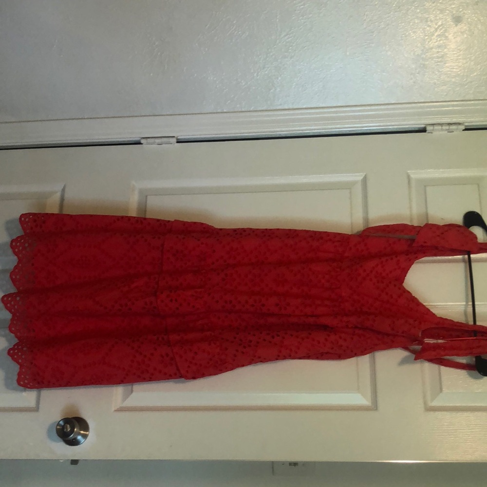 Red flower flowey dress